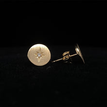 Load image into Gallery viewer, 14K Yellow Gold Disc Diamond Earrings
