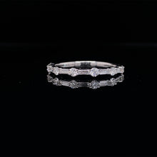 Load image into Gallery viewer, Brilliant Round and Baguette Diamond Band 14K White Gold
