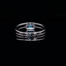 Load image into Gallery viewer, Blue Tourmaline and Diamond 14K White Gold Ring
