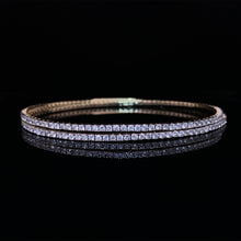 Load image into Gallery viewer, Diamond Flexible Double Bangle Bracelet in 14K Yellow Gold
