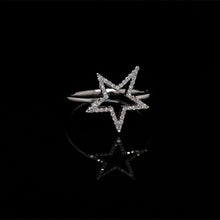 Load image into Gallery viewer, Diamond Star Ring 14K White Gold
