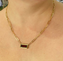 Load image into Gallery viewer, Wayzata Jewelers Garnet Bezel Pendant in 14K Yellow Gold
