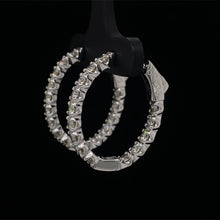 Load image into Gallery viewer, 2.57cttw In Out Diamond Hoop Earrings 14K White Gold
