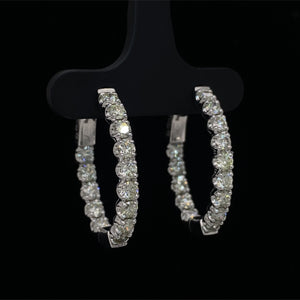 2.57cttw In Out Diamond Hoop Earrings 14K White Gold