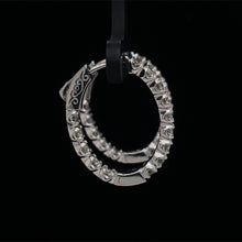Load image into Gallery viewer, 2.57cttw In Out Diamond Hoop Earrings 14K White Gold
