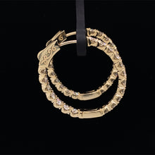 Load image into Gallery viewer, 2.95 cttw In Out Diamond Hoops 14K Yellow Gold
