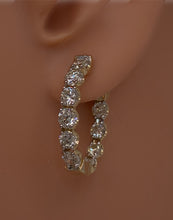 Load image into Gallery viewer, 4.02 cttw Diamond In Out Hoop Earrings 14K Yellow Gold

