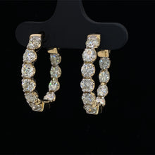 Load image into Gallery viewer, 4.02 cttw Diamond In Out Hoop Earrings 14K Yellow Gold
