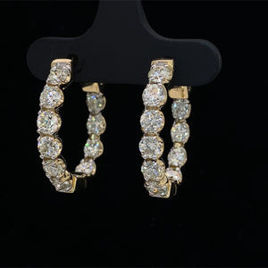 4.02 cttw Diamond In Out Hoop Earrings 14K Yellow Gold
