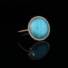 Load image into Gallery viewer, Amazonite and Diamond Ring 14K Yellow Gold
