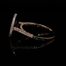 Load image into Gallery viewer, Amethyst and Diamond Halo Ring in 14K Rose Gold
