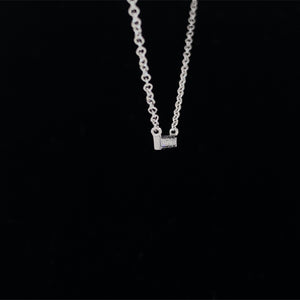 Bar Diamond Necklace in 14K White Gold