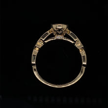Load image into Gallery viewer, Round Bezel and Diamond Engagement Ring Setting 14K Yellow Gold
