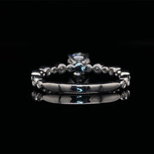 Load image into Gallery viewer, Diamond Engagement Ring with Diamond Circles Band in 14K White Gold

