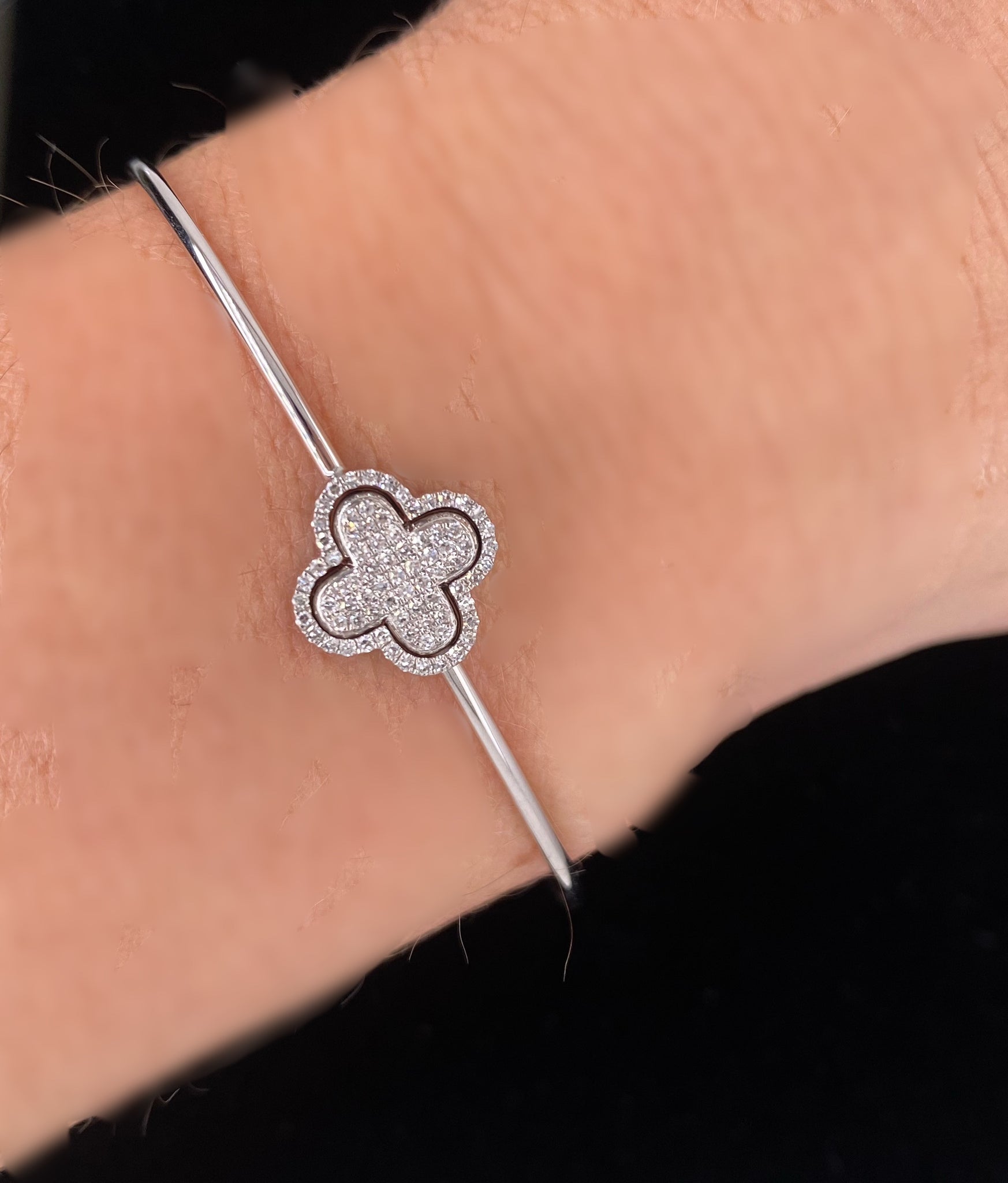 Diamond Clover Bracelet 14K Yellow Gold