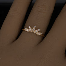 Load image into Gallery viewer, Crown Diamond Band in 14K Yellow Gold
