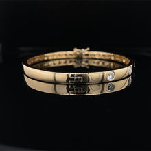 Load image into Gallery viewer, Diamond and 14K Yellow Gold Bangle Bracelet
