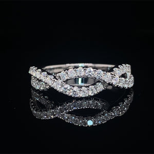 Diamond Braid Ring 14K White Gold