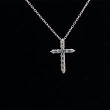 Load image into Gallery viewer, Diamond Cross with Adjustable Chain in 14K White Gold
