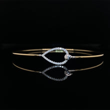 Load image into Gallery viewer, Diamond Drop Hook Bangle Bracelet 14K Yellow &amp; White Gold

