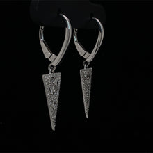 Load image into Gallery viewer, Diamond Triangle Dangle Earrings 14K White Gold
