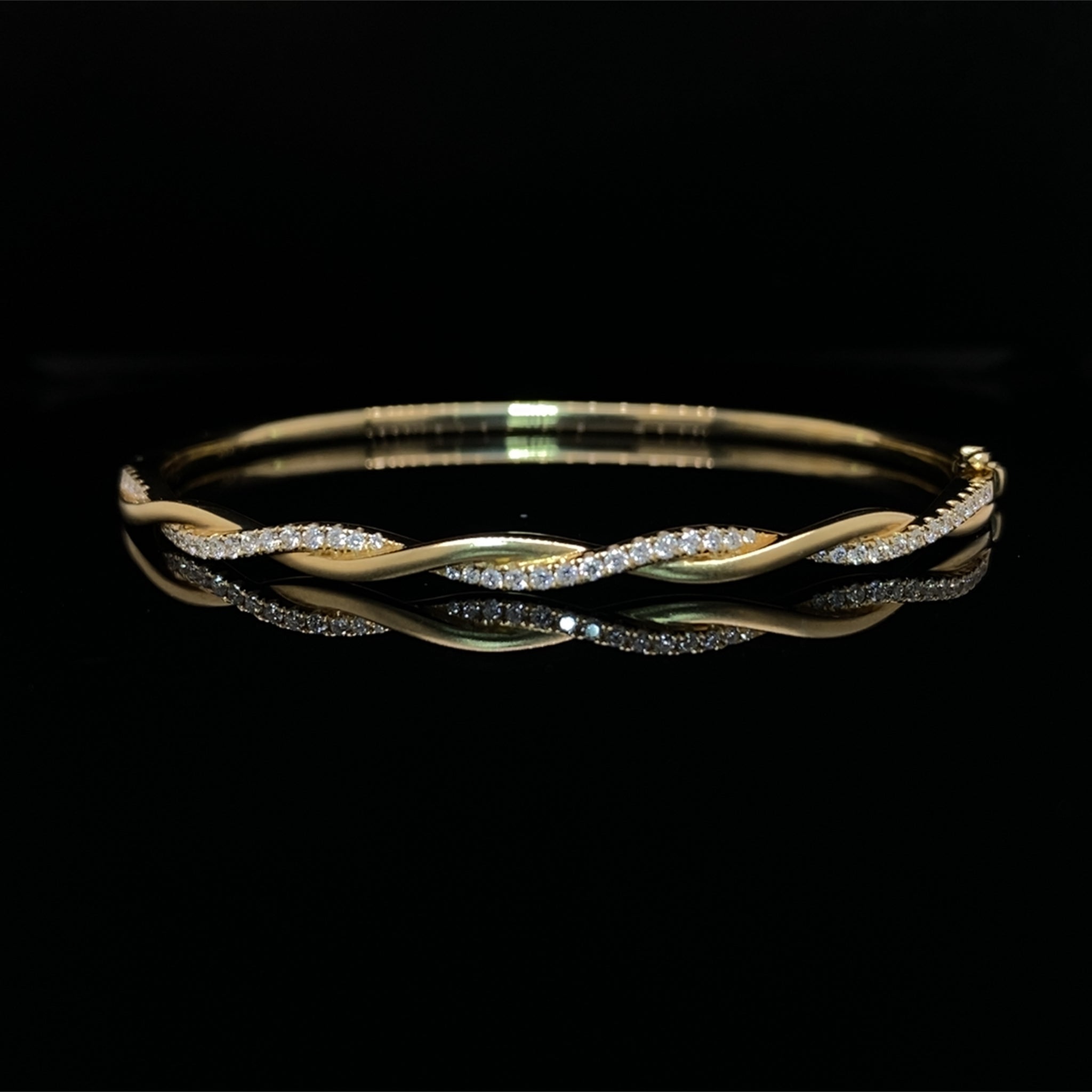 14k gold bangle with diamonds Clearance