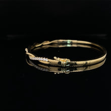 Load image into Gallery viewer, Diamond Twist Hinged Bangle Bracelet 14K Yellow Gold
