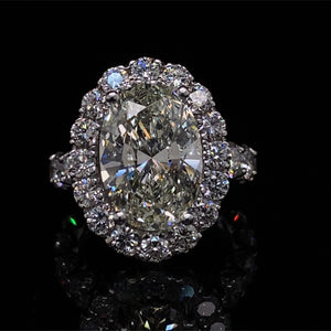 Halo Oval Diamond Ring 8.12 cttw