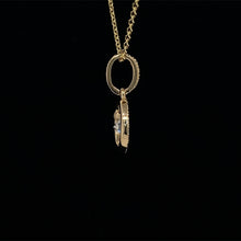 Load image into Gallery viewer, Floating Diamond Circle Pendant Necklace 14K Yellow Gold
