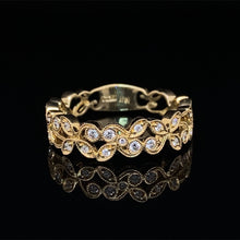 Load image into Gallery viewer, 14K Yellow Gold Detailed Band with Diamonds
