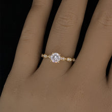 Load image into Gallery viewer, 0.54 ct Brilliant Round Diamond Detailed Engagement Ring
