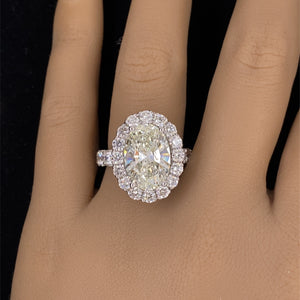 Halo Oval Diamond Ring 8.12 cttw
