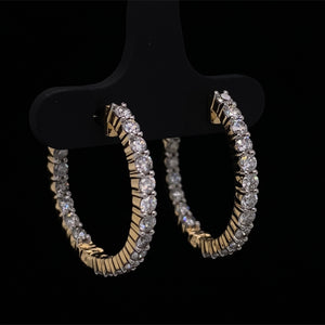 1.85 ct Diamond In-out Hoop Earrings 14K Yellow Gold