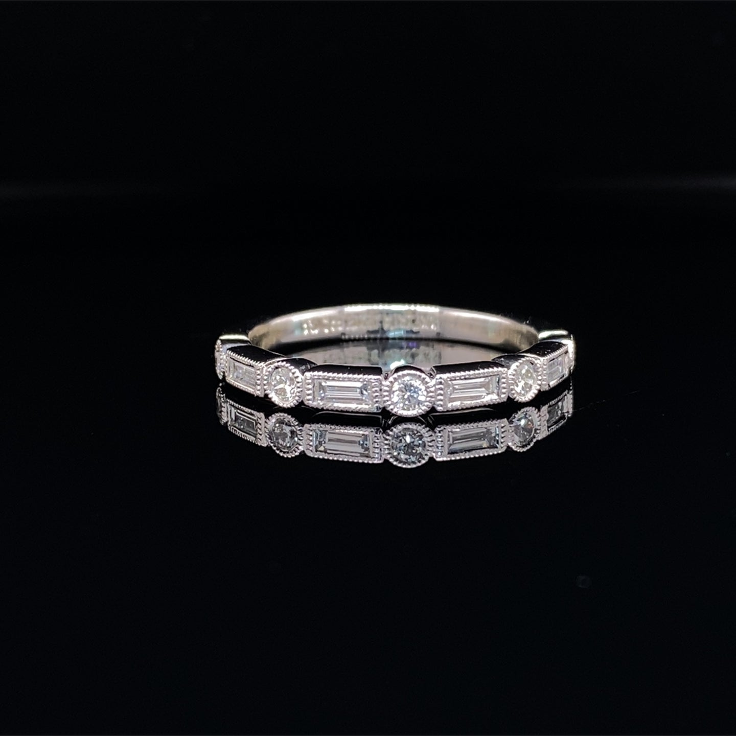 Brilliant Round and Baguette Diamond Band