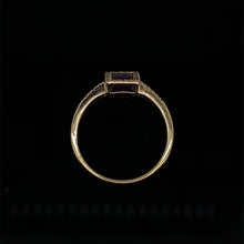 Load image into Gallery viewer, Amethyst and Diamond Halo Ring in 14K Yellow Gold
