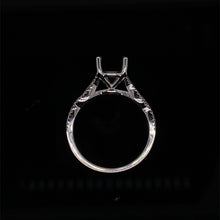 Load image into Gallery viewer, Diamond Ribbon Solitaire Engagement Ring Setting in 14K White Gold
