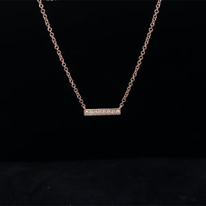 Rose Gold and Diamond Pendant Necklace 14K