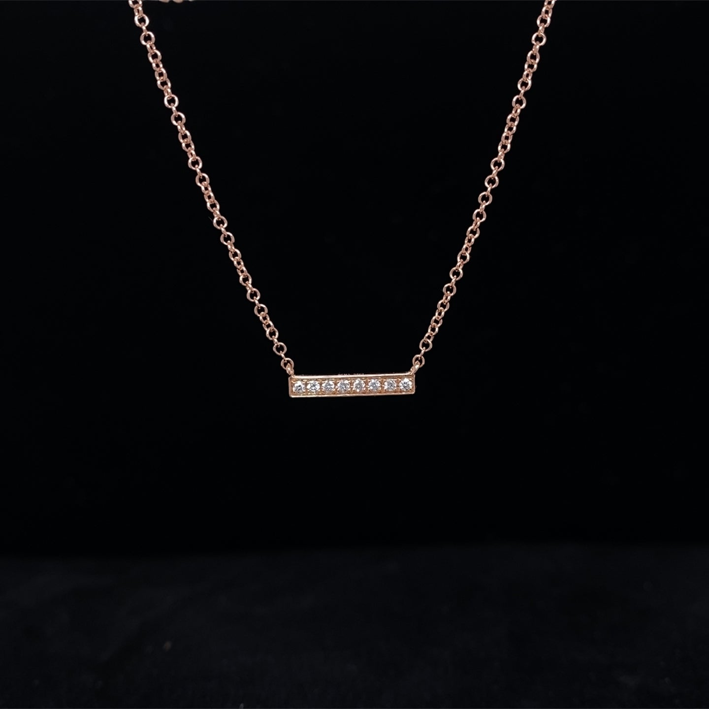 Rose Gold and Diamond Pendant Necklace 14K