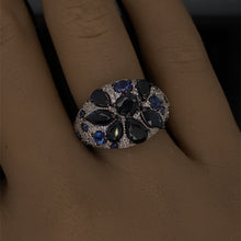 Load image into Gallery viewer, Sapphire and Diamond Cocktail Ring in 14K White Gold

