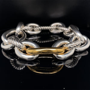 Silver and 18K Yellow Gold Bracelet