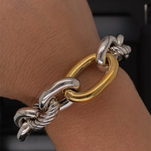 Load image into Gallery viewer, Silver and 18K Yellow Gold Bracelet

