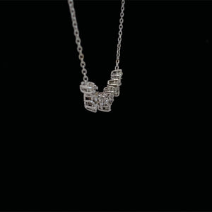 Vine Diamond Necklace in 14K White Gold