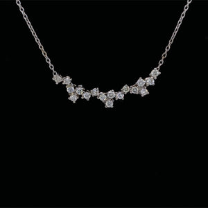 Vine Diamond Necklace in 14K White Gold
