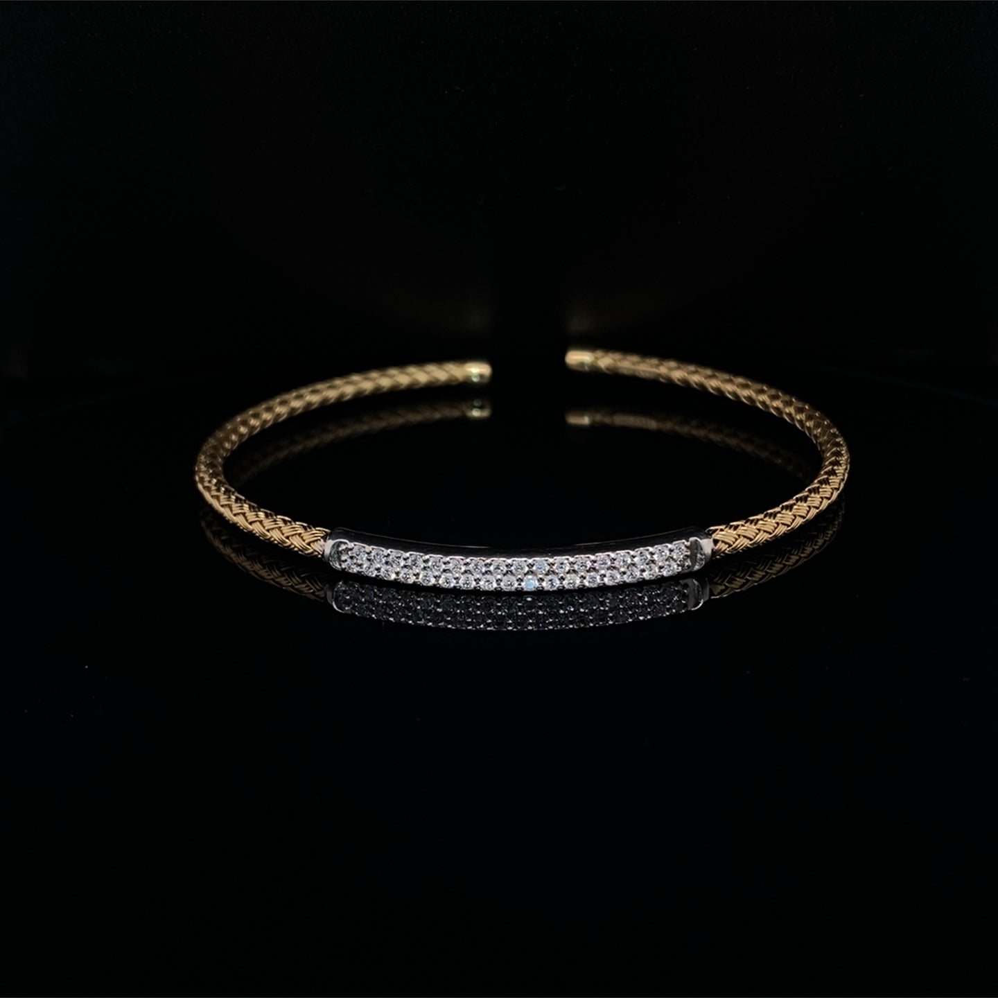 Diamond and Gold Woven Bracelet