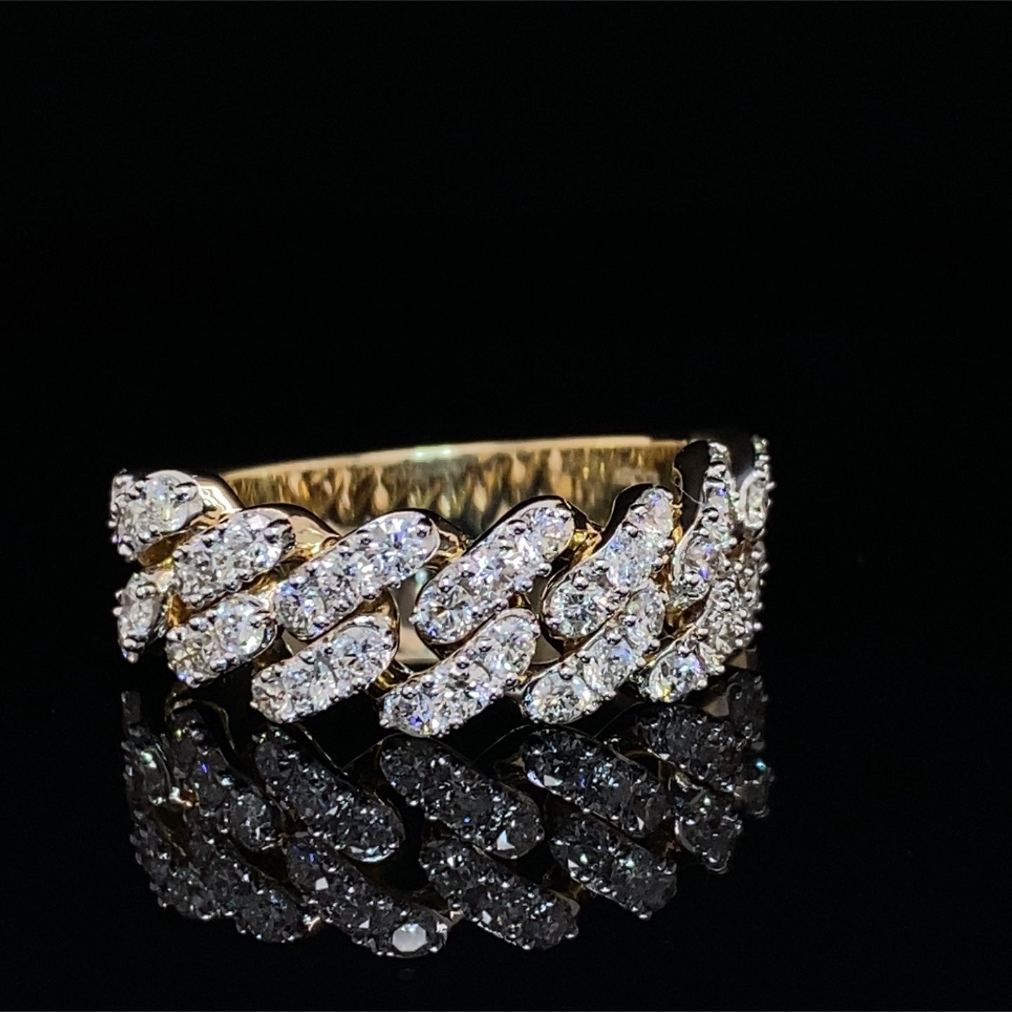 Woven Diamond Ring 14K Yellow Gold