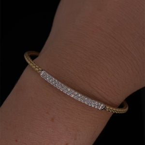 Diamond and Gold Woven Bracelet