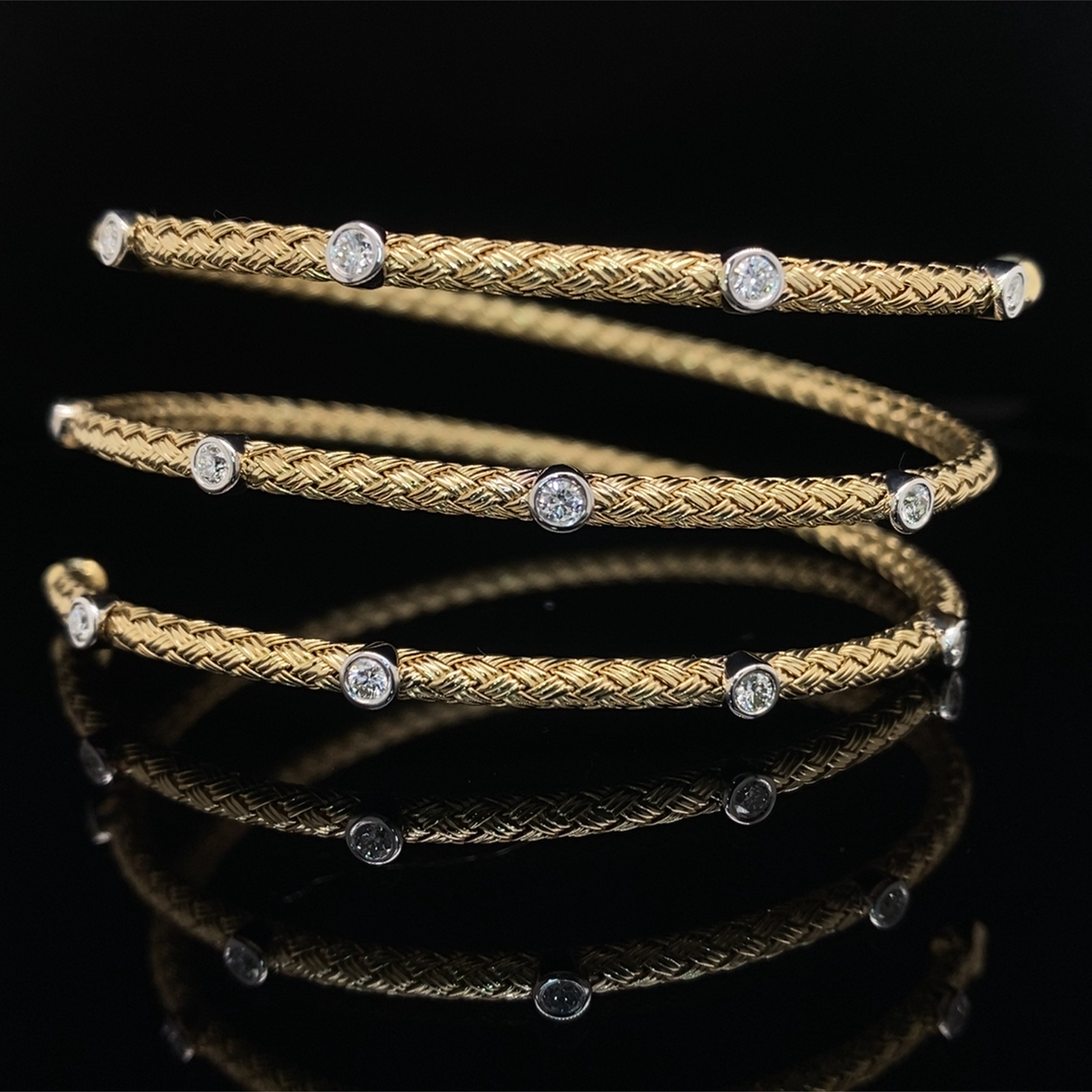Gold bangle diamond bracelet Clearance