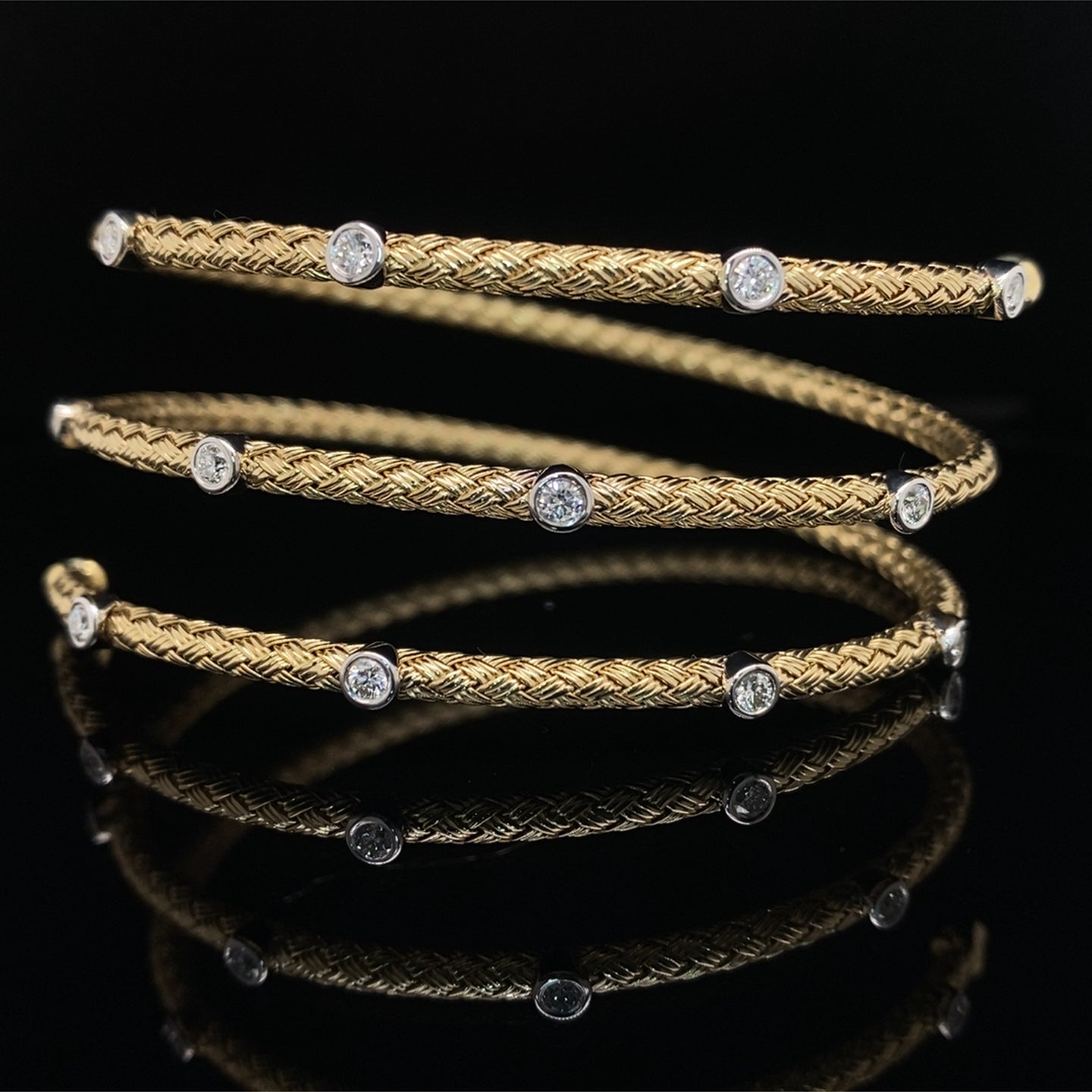 Sterling Silver 18K Yellow Gold Plated Woven Wide Cuff Bracelet - Henry's  Fine Jewelry