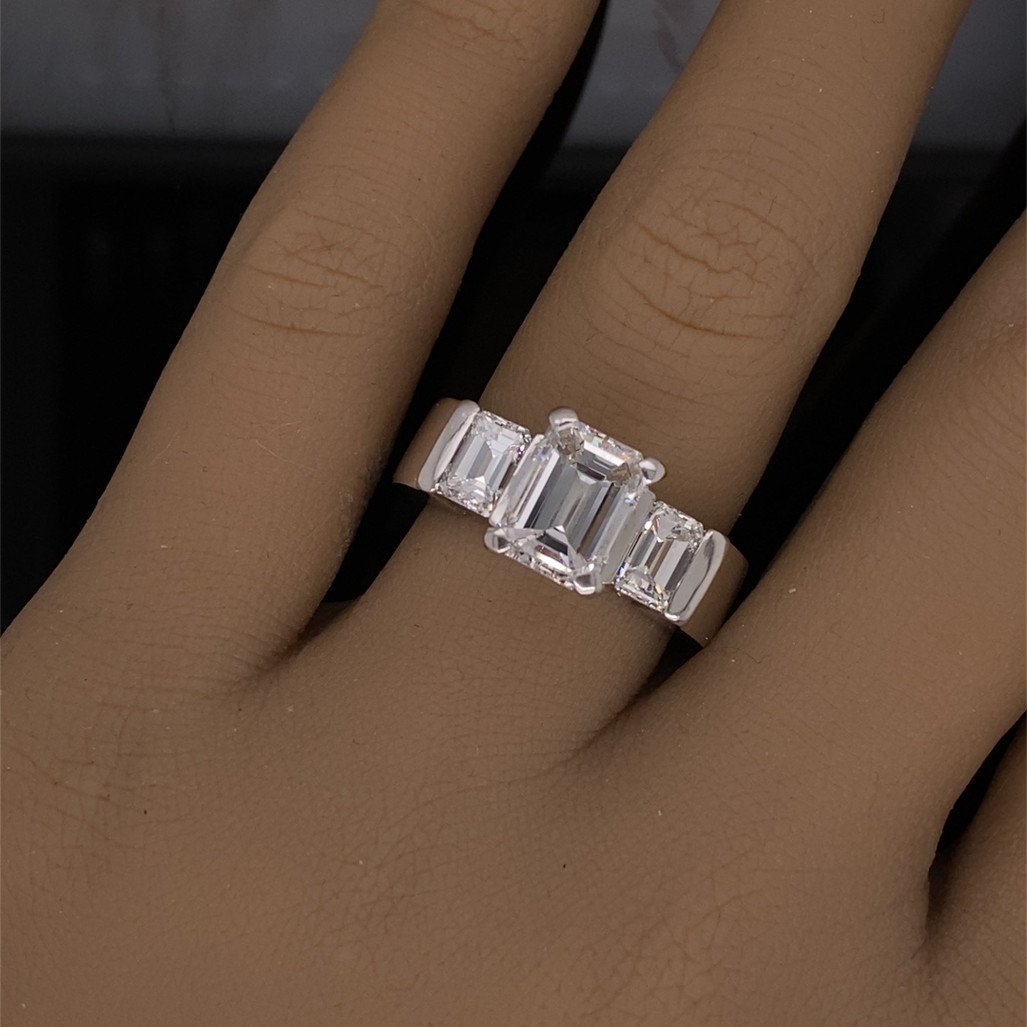 DM JEWELS Emerald Cut Diamond Woman's & Girl Beautiful Ring Sterling Silver  Cubic Zirconia Rhodium Plated Ring Price in India - Buy DM JEWELS Emerald  Cut Diamond Woman's & Girl Beautiful Ring
